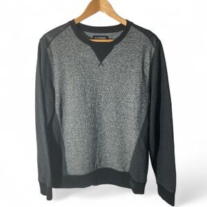 Z2- Express Men's Medium Charcoal and Black Crewneck Sweater